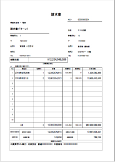 帳票 請求書イメージ